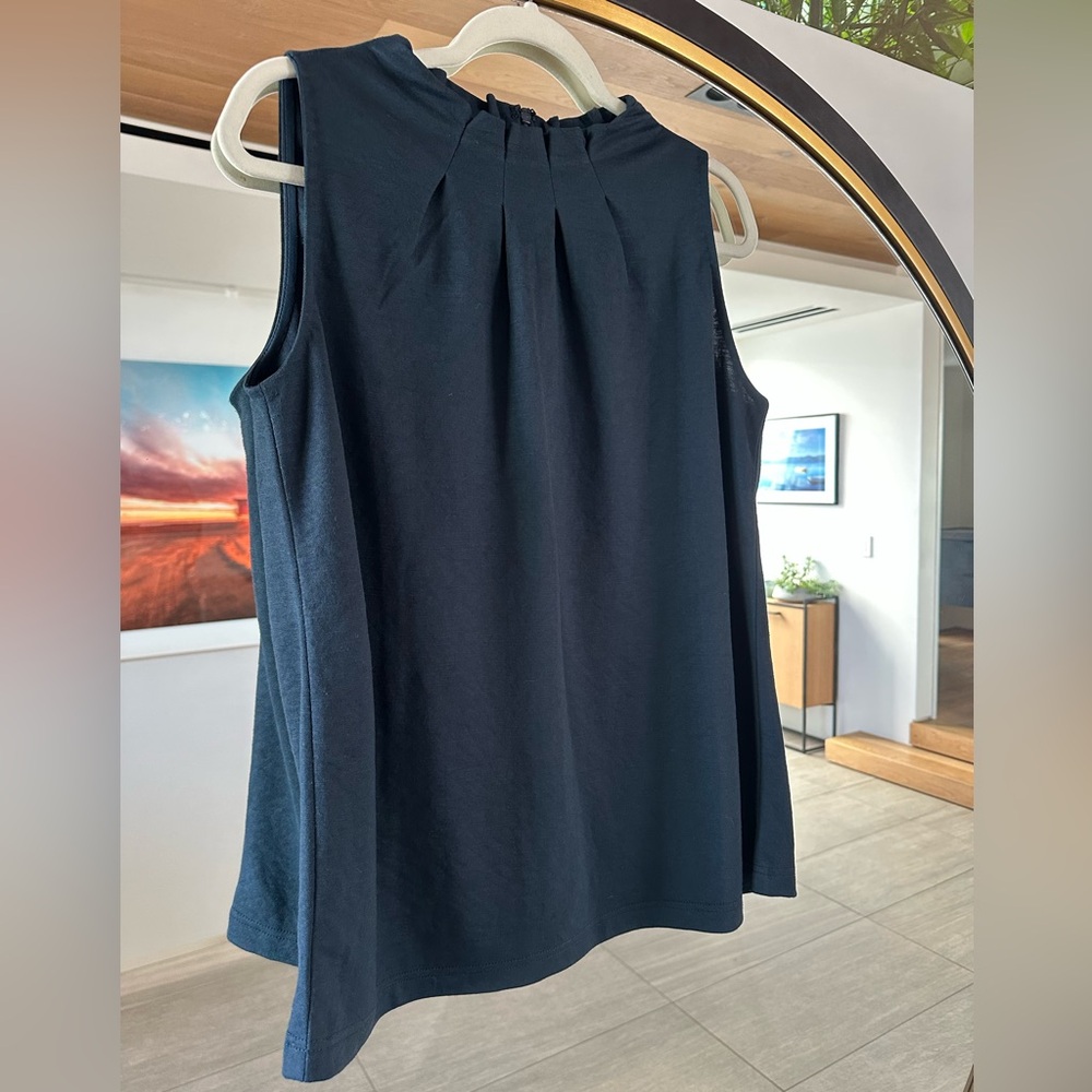 Club Monaco Pleated Sleeveless Top Blouse Blue Women's Medium